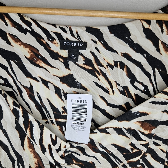NEW TORRID‎ Dress Midi Studio Knit Zebra Print Stretch Side Slit Womens Size 4XL - Picture 6 of 8